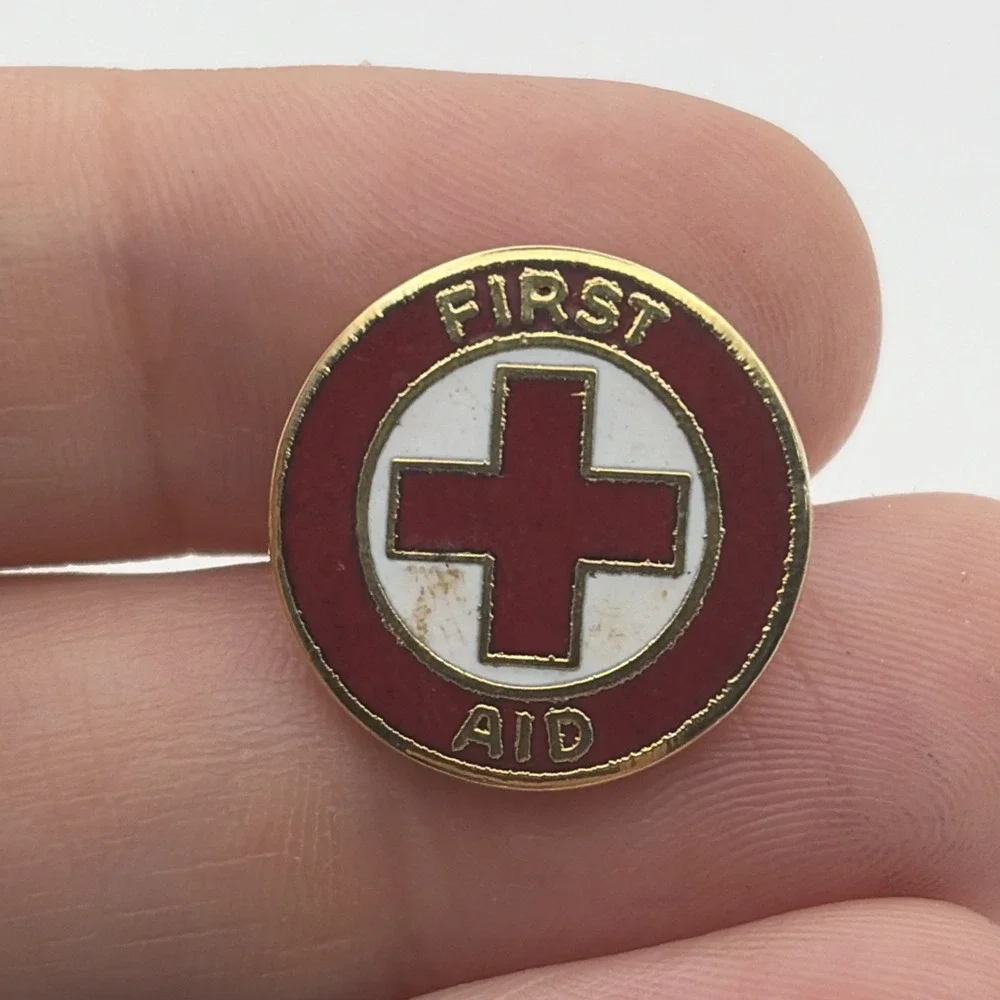First Aid Red Cross Lapel Hat Pin